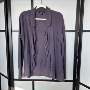 [M] Banana Republic Women's Dark Grey Violet Wool Cashmere Cardigan